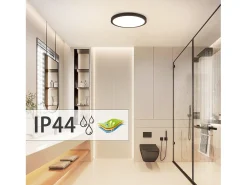 Discount NETTLIFE Panel LED , lámpara de techo redonda negra plana, iluminación de techo IP44 LED blanco neutro Negro