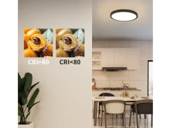 Discount NETTLIFE Panel LED , lámpara de techo redonda negra plana, iluminación de techo IP44 LED blanco neutro Negro
