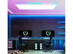 Panel LED NETTLIFE 100x25, luz de techo regulable, largo, retroiluminación RGB, cambio de color, 24 W, oficina, blanco cálido, blanco neutro