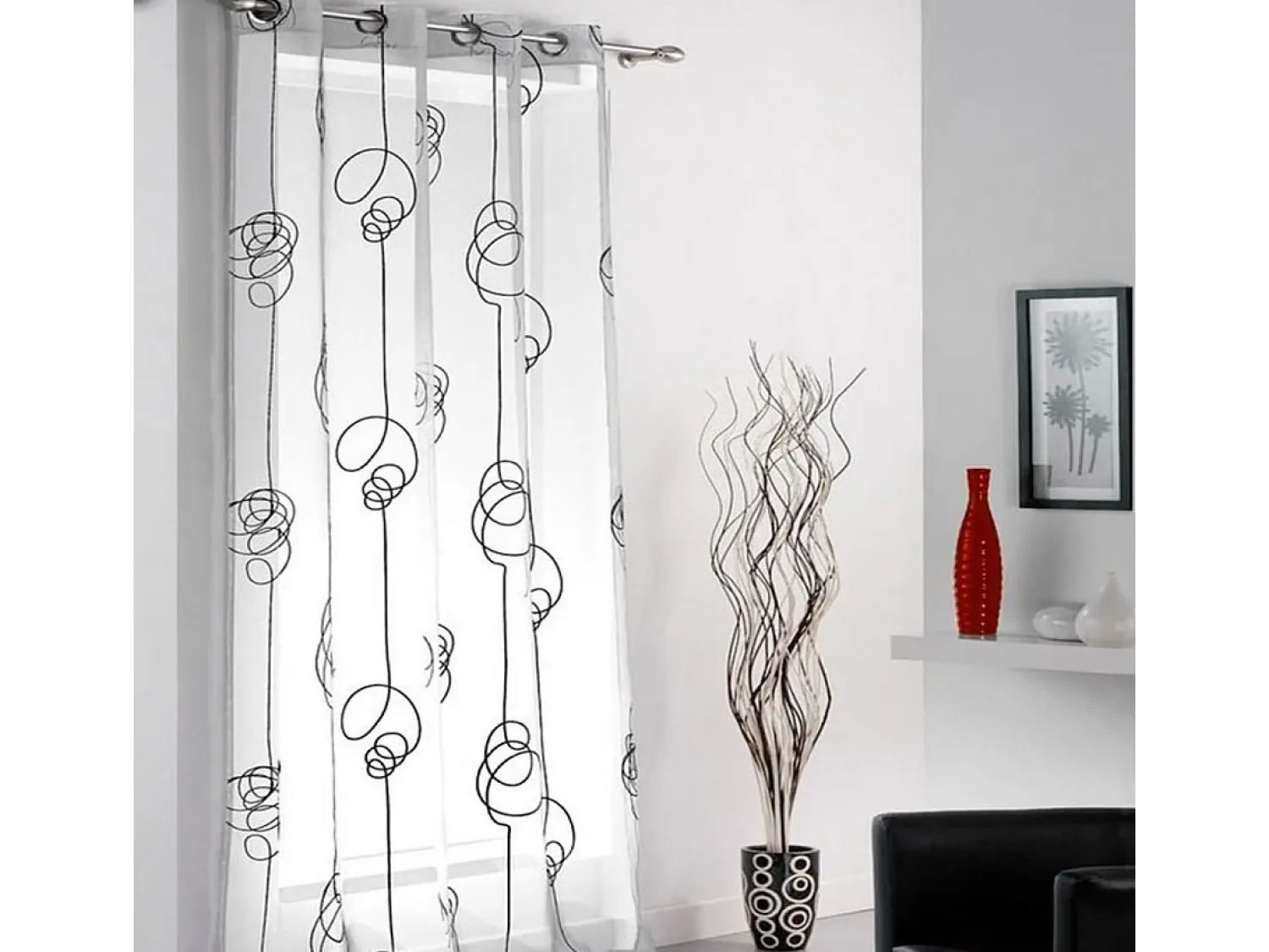 Clearance Douceur d'intérieur Panel transparente estampado "Looping Blanco