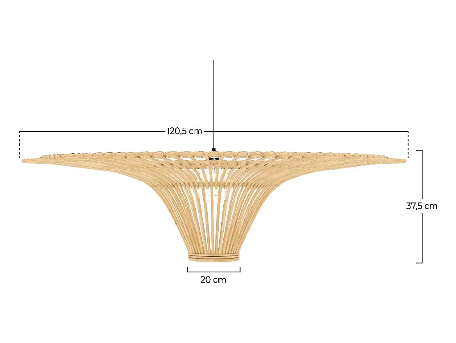 Pantalla de 120,5 cm de diámetro en ratán natural - Olga