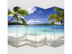 Hot MCW Pantalla fotográfica Bagheria, 180x240cm, Playa Azul / Beige