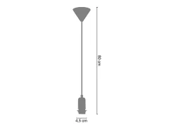 TOSEL Lámpara Suspendida^Pantalla ,metal,,A80xD4,5xP4,5cm Blanco