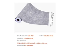 Clearance Papel Pintado Adhesivo de Pared SucceBuy, 40 cm x 15 m, Rollo Papel Pintado Autoadhesivo en Vinilo, Estilo Industrial Oscuro, para Revestimiento de Pared Gris