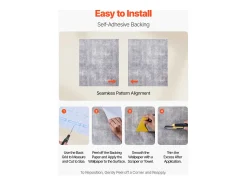 Clearance Papel Pintado Adhesivo de Pared SucceBuy, 40 cm x 15 m, Rollo Papel Pintado Autoadhesivo en Vinilo, Estilo Industrial Oscuro, para Revestimiento de Pared Gris