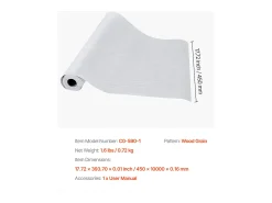 Papel Pintado^Papel Pintado Adhesivo de Pared SucceBuy, 45 cm x 10 m, Rollo Papel Pintado Autoadhesivo en Vinilo, Motivo Textura Madera Blanca, para Revestimiento de Pared Blanco