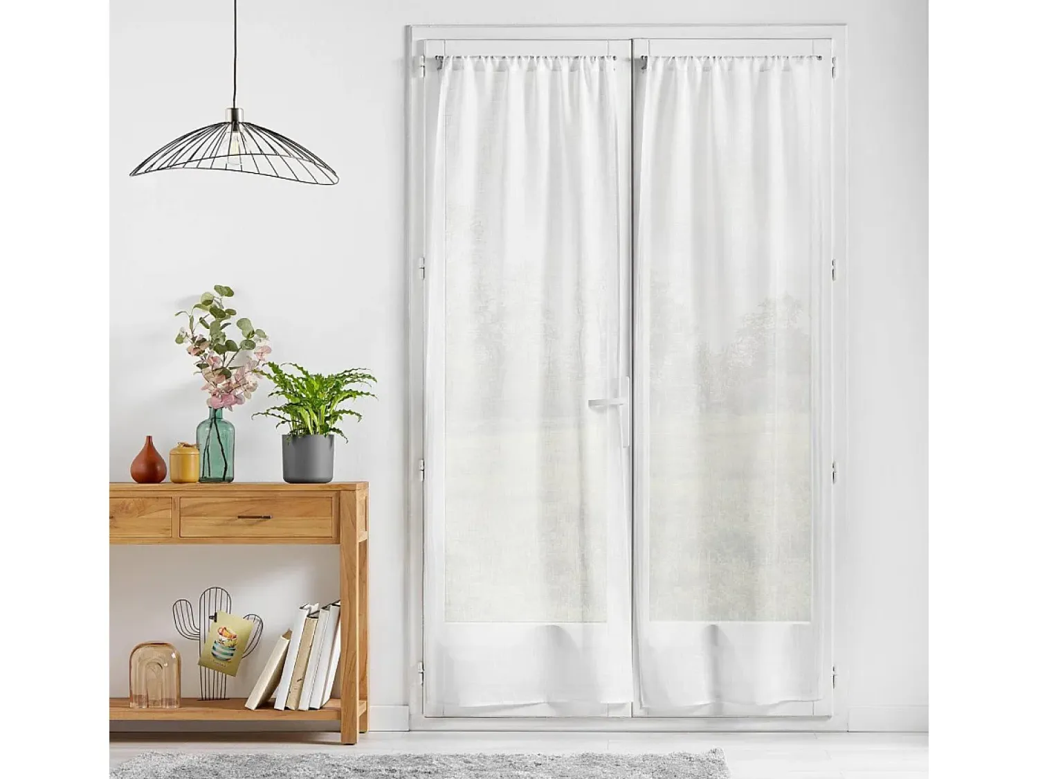 Clearance Douceur d'intérieur Par de Cortinas Haltona Blancas Efecto Lino Tejidas Blanco
