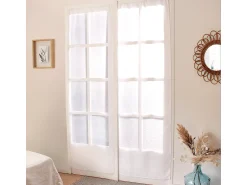 DECOSTAR Ropa De Casa^Par de cortinas rectas pequeñas con acabado de varilla pasante Blanco