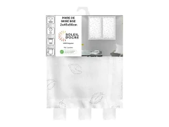 Soleil d'ocre Ropa De Casa^Par de visillos para ventana 45x90 cm LAURENE, por Blanco