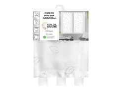 Soleil d'ocre Ropa De Casa^Par de visillos para ventana 60x160 cm LAURENE, de Blanco
