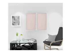 Soleil d'ocre Par de visillos para ventana 45x90 cm DOLLY Rosa