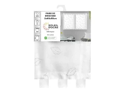 Soleil d'ocre Ropa De Casa^Par de visillos para ventana 60x90 cm LAURENE, por Blanco