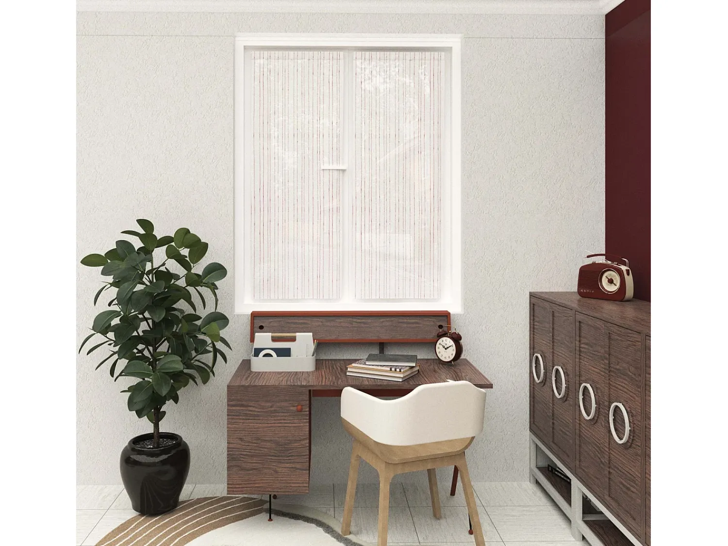 Soleil d'ocre Ropa De Casa^Par de visillos 60x160 cm CHARLIE, por Rojo