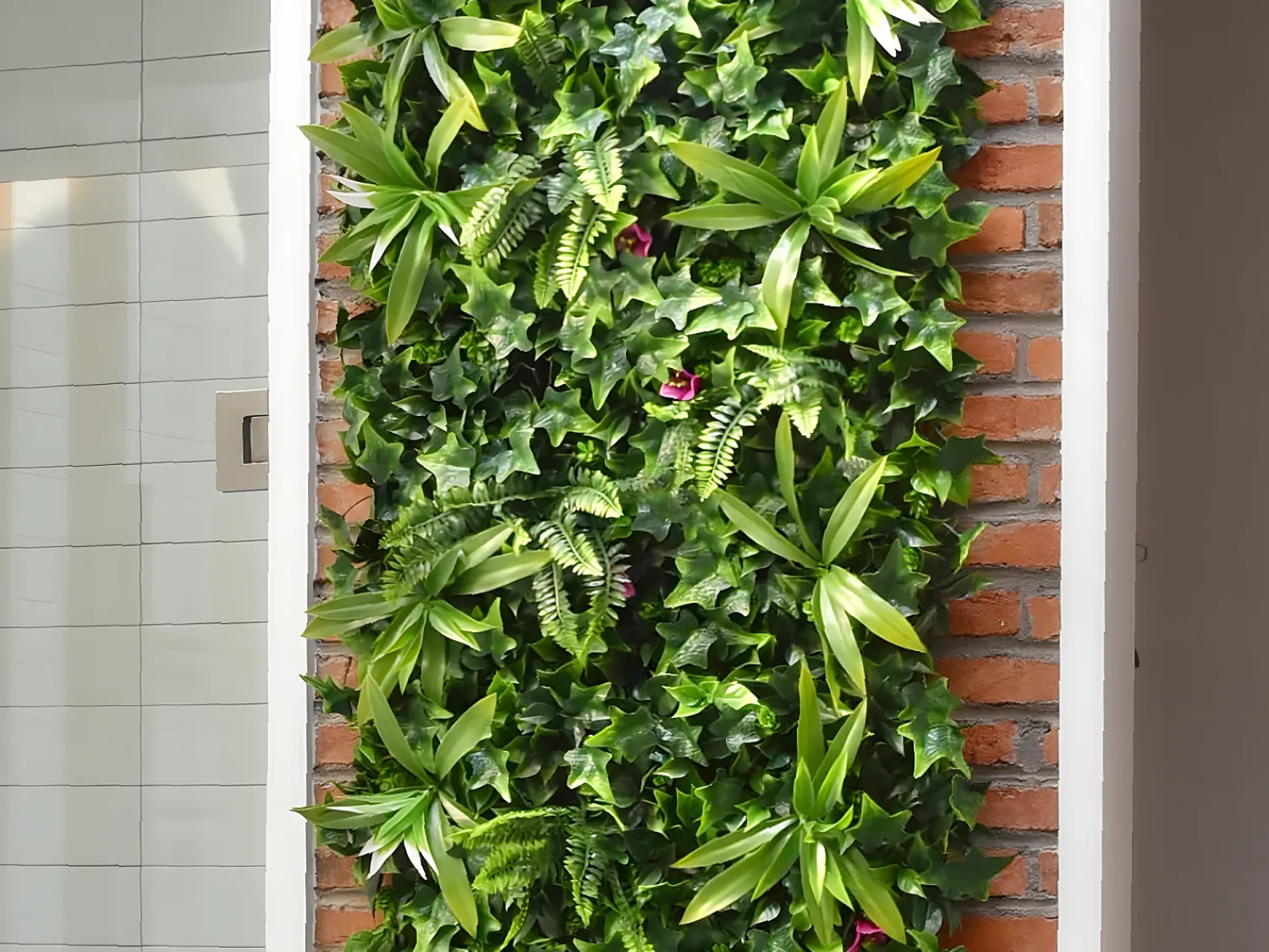 Vente-unique Panel Plantas Artificiales^Pared vegetal sintética , protección anti-UV, pack de 3m², IKAZ Verde