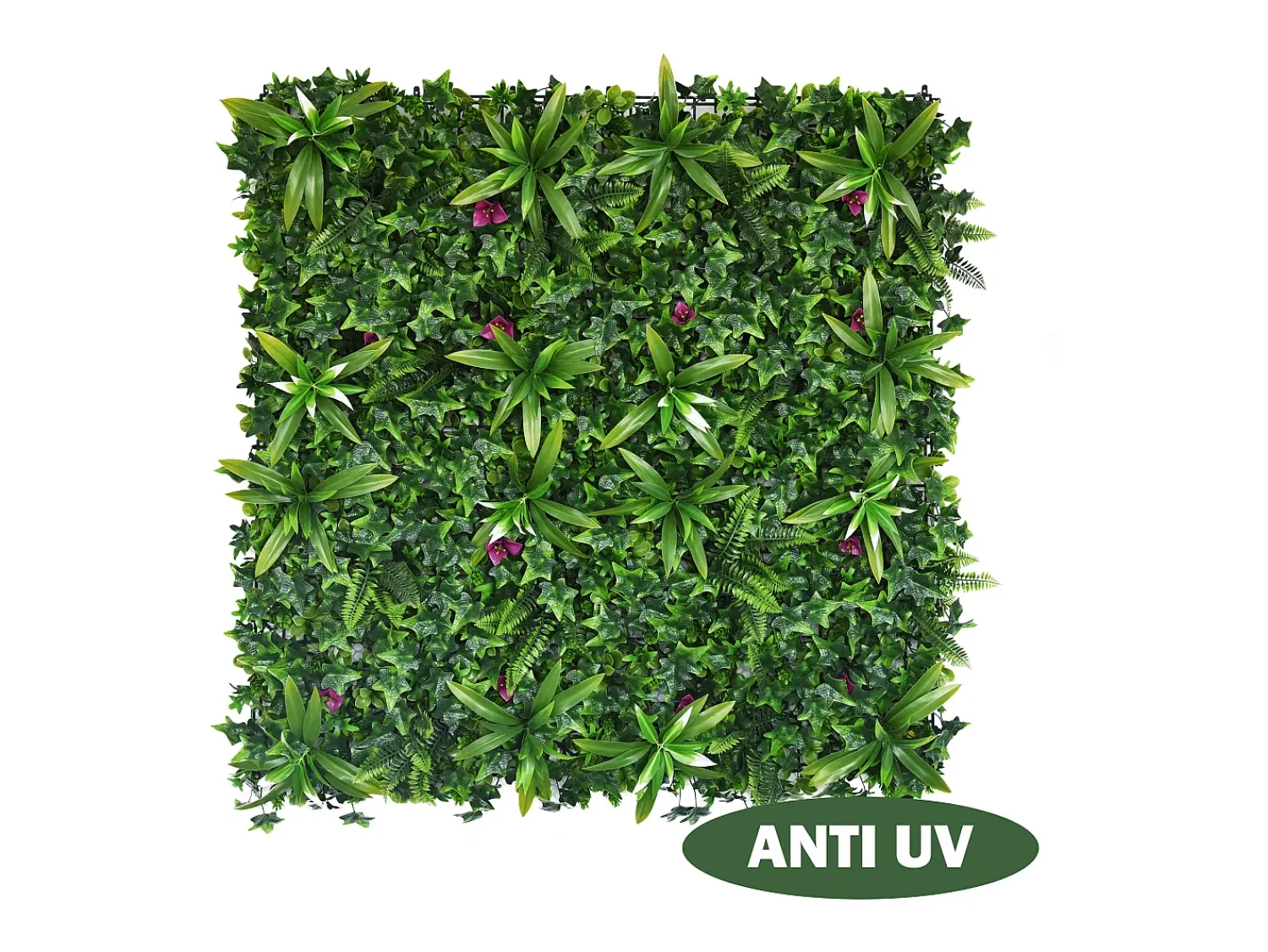 Vente-unique Panel Plantas Artificiales^Pared vegetal sintética , protección anti-UV, pack de 3m², IKAZ Verde