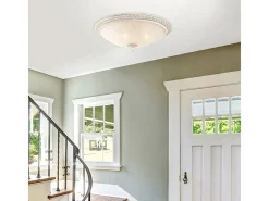 Pascal Plafón Flush Bowl Blanco con Oro, 3 Luces, E27