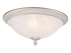 Pascal Plafón Flush Bowl Blanco con Oro, 3 Luces, E27
