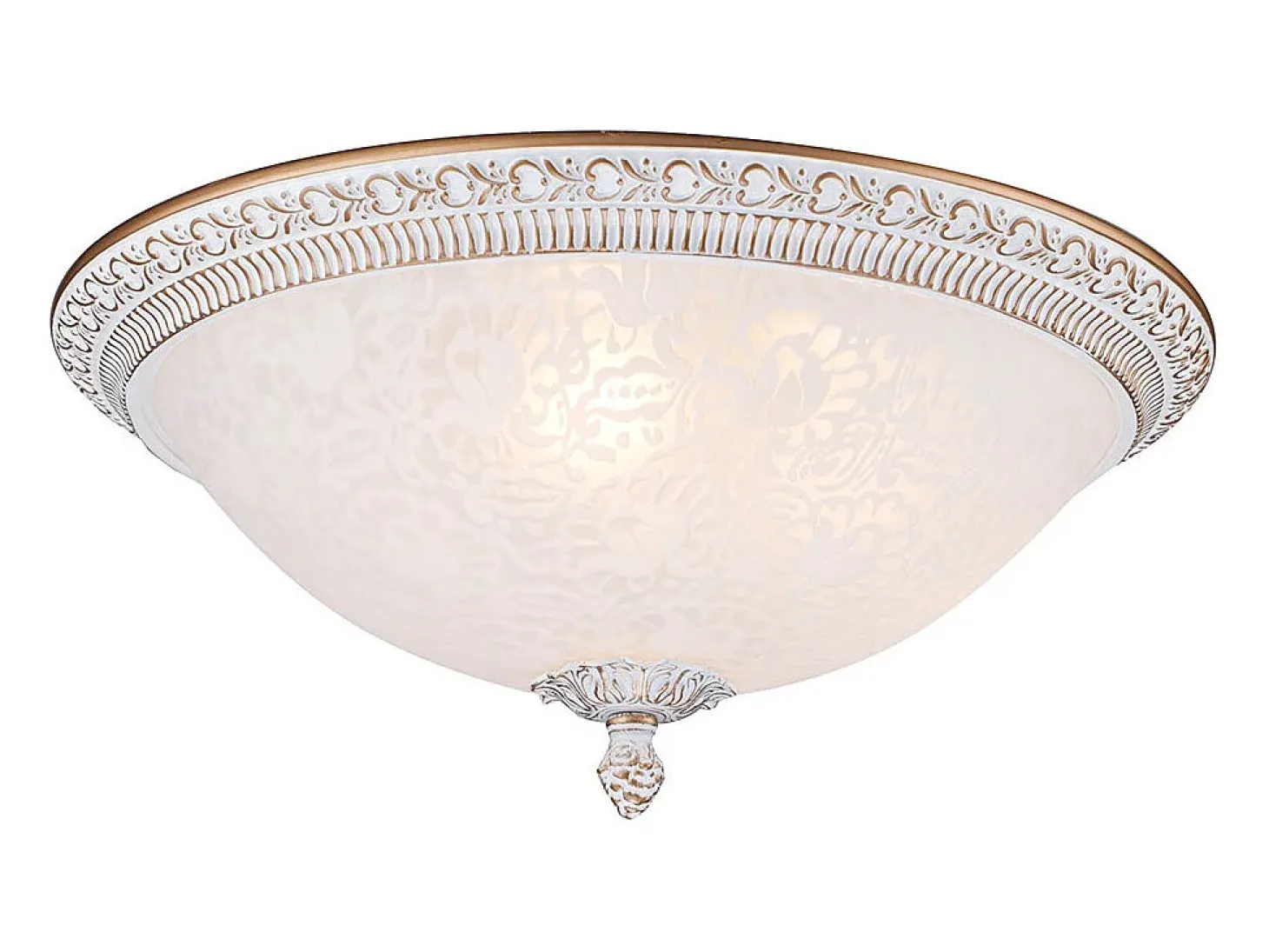 Pascal Plafón Flush Bowl Blanco con Oro, 3 Luces, E27