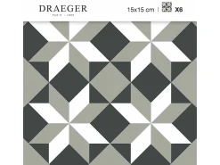 Draeger Sticker^Pegatinas de azulejos 15 X 15 cm - Estrellas geométricas Gris