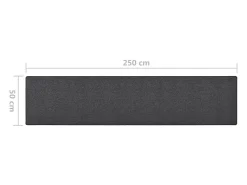 Pelle Alfombra de pasillo gris antracita 50x250 cm