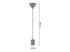 TOSEL Lámpara Suspendida^Pendel para Suspensión , metal, ,A80xD4,5xP4,5cm Gris