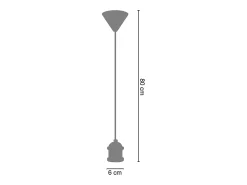 TOSEL Lámpara Suspendida^Pendel para Suspensión ,metal ,Aluminio ,A80xD6xP6cm Plateado