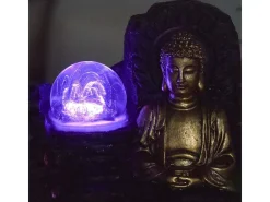 Pequeña fuente de resina de interior con Buda Theravada de LED