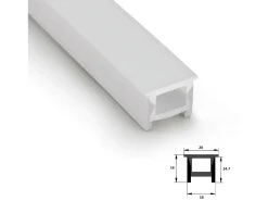 Perfil Neón SFLEX 20x16 Superficie/Empotrable Curva Vertical para Tira LED IP20 hasta 12 mm 50 m