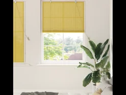 Persianas y Cortinas Opacas con Cortinas Amarillas 100x160 cm Bambú