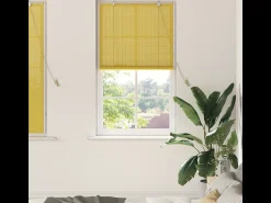 Ropa De Casa^Persianas y Cortinas Opacas con Cortinas Amarillas 80x160 cm Bambú Amarillo