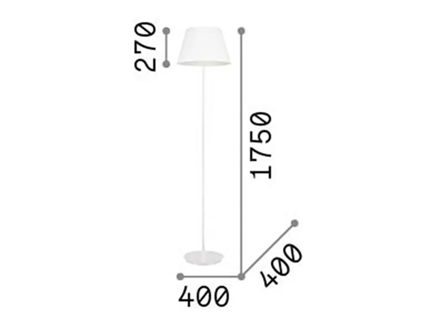 Piantana Moderna Cylinder Metallo Bianco 2 Luci E27