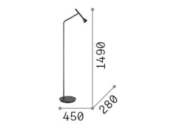 Ideal Lux Lámpara De Pie^Piantana Moderna Diesis Metallo Nero Led 4,5W 3000K Luce Calda Blanco