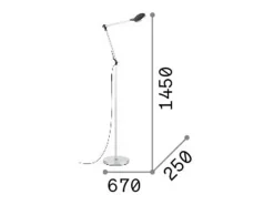 Piantana Moderna Futura Alluminio-Plastiche Cromo Led 12,5W 4000K