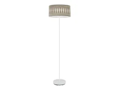 AKUNADECOR Lámpara De Pie^Pie Salon Color Madera Gris Y Metal Modelo Piron Blanco