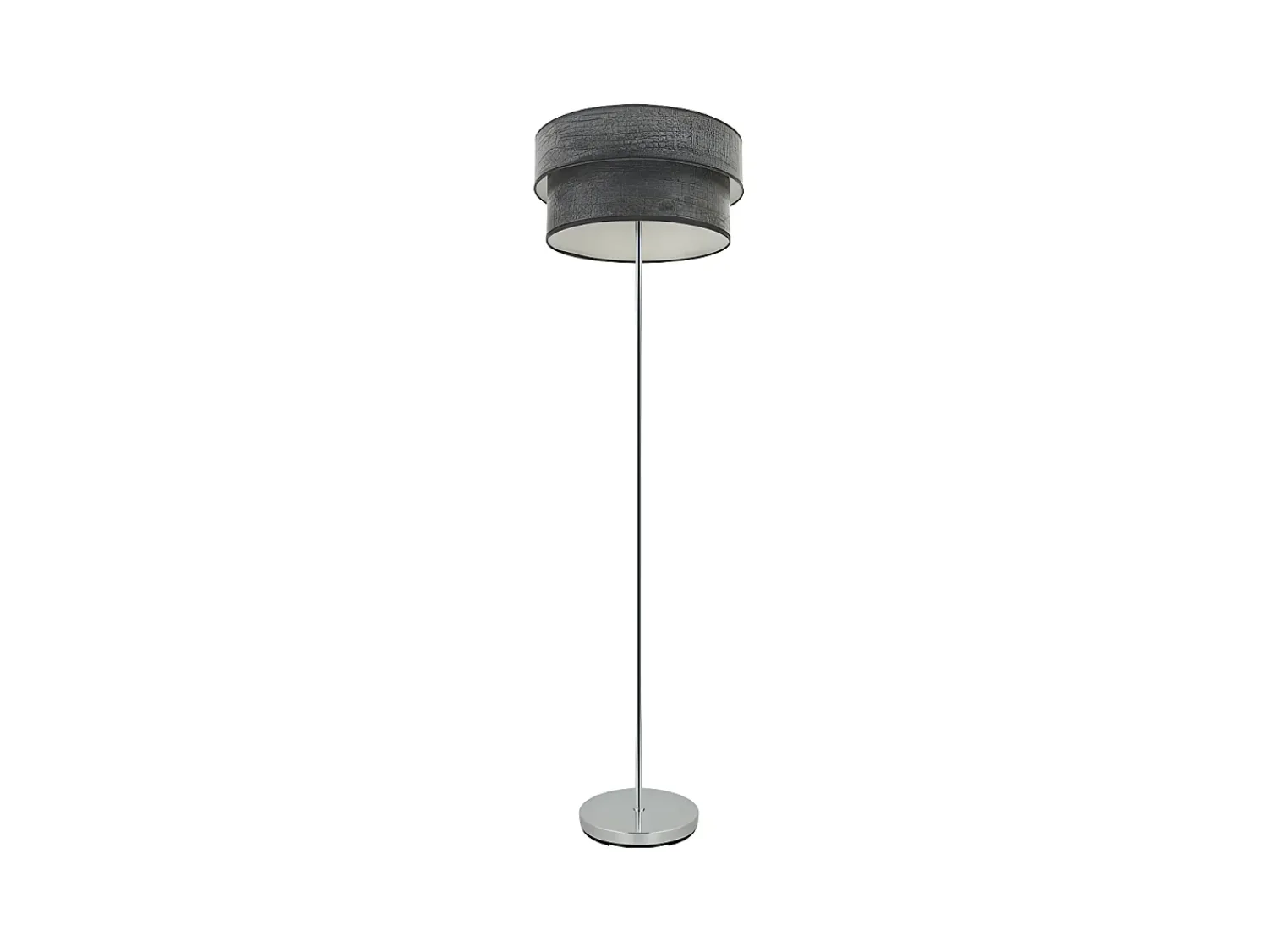 AKUNADECOR Lámpara De Pie^Pie Salon Con Patalla Color Madera Negra Modelo Doble Smile Plateado