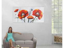 Pintura al óleo Amapola roja pintada a mano