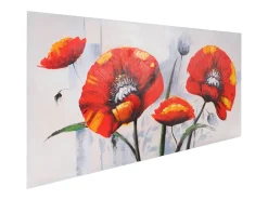 Pintura al óleo Amapola roja pintada a mano