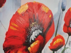 Pintura al óleo Amapola roja pintada a mano
