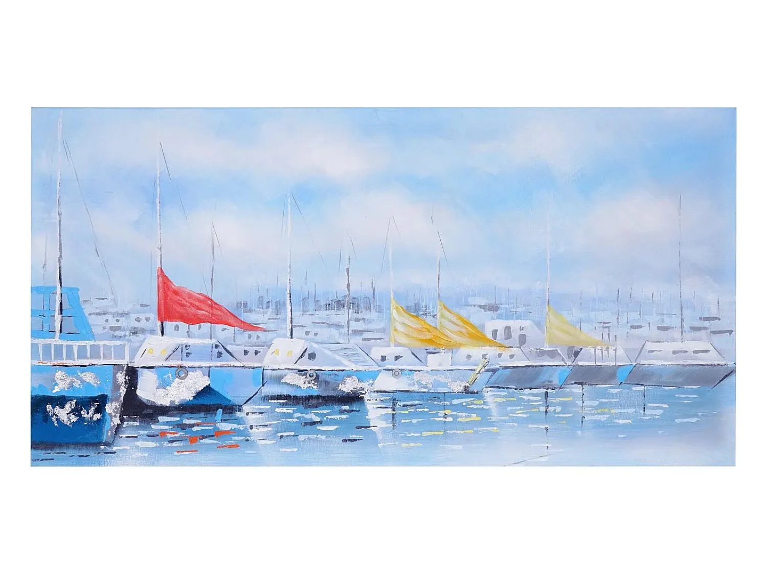 Sale MCW Pintura al óleo barcos pintados a mano Multicolor