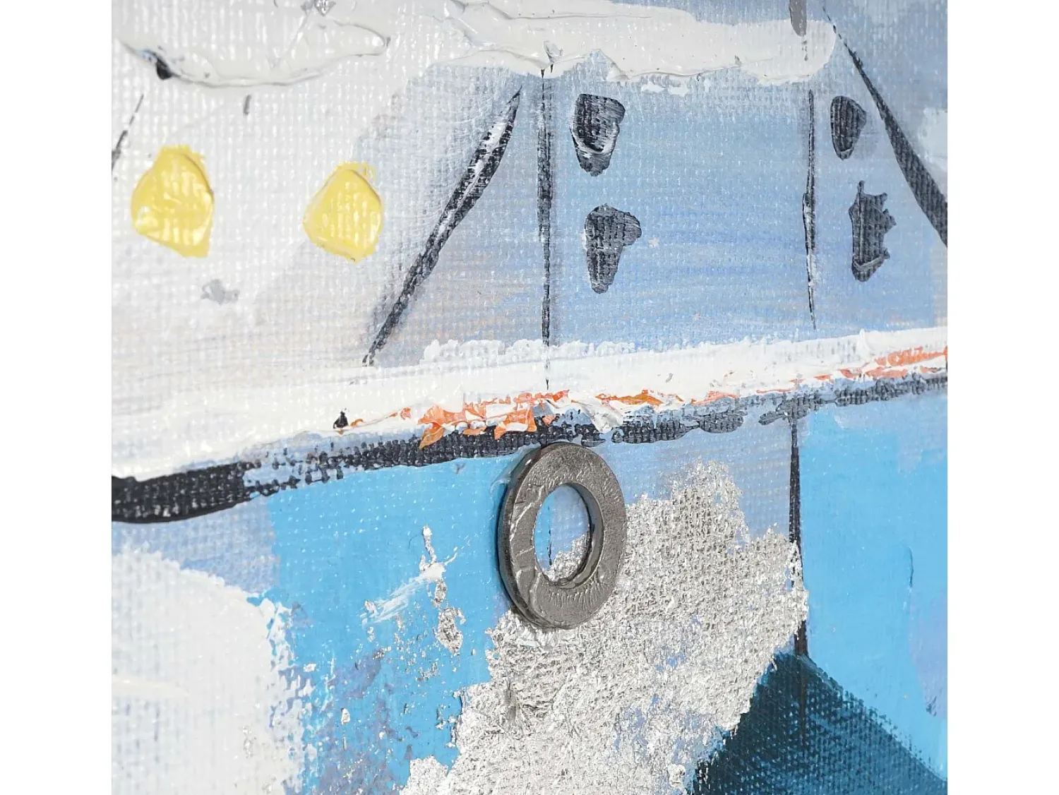 Sale MCW Pintura al óleo barcos pintados a mano Multicolor