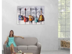 Best MCW Pintura al óleo guitarras pintadas a mano Multicolor