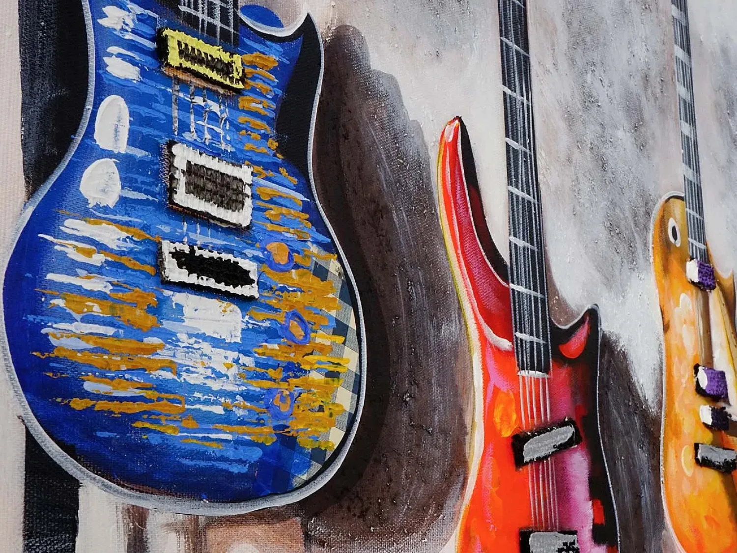 Best MCW Pintura al óleo guitarras pintadas a mano Multicolor