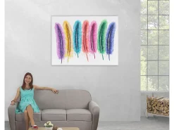 Pintura al óleo plumas pintadas a mano