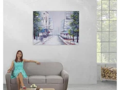 Outlet MCW Pintura al óleo pueblo pintado a mano Multicolor