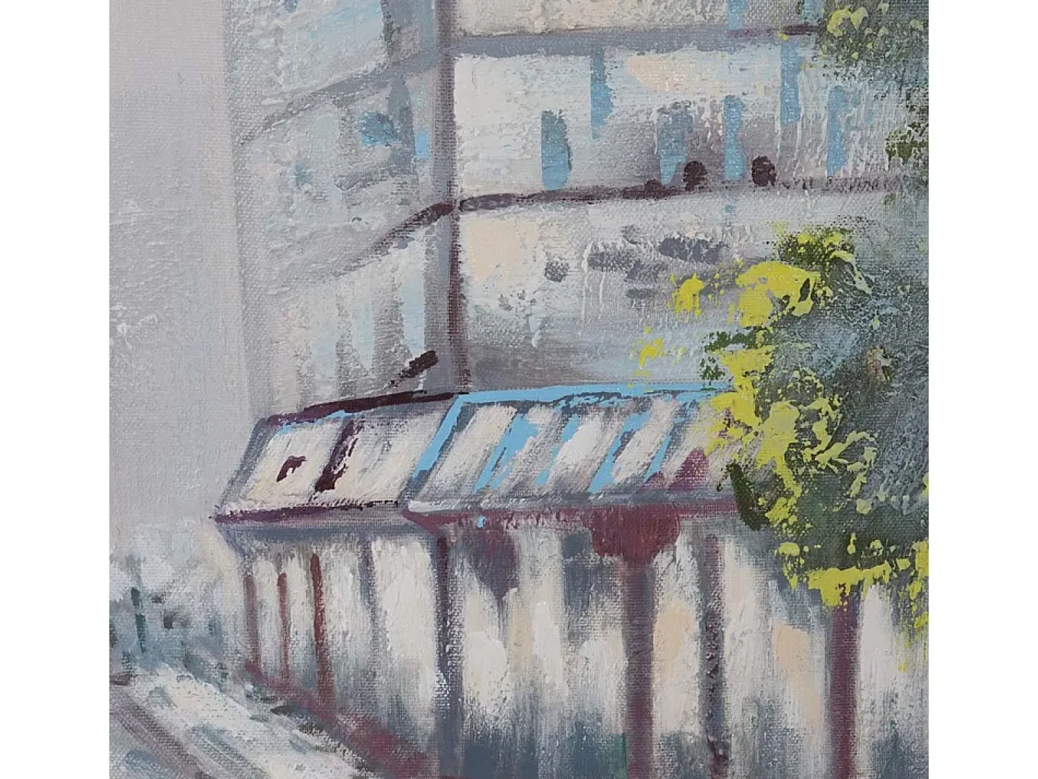 Outlet MCW Pintura al óleo pueblo pintado a mano Multicolor