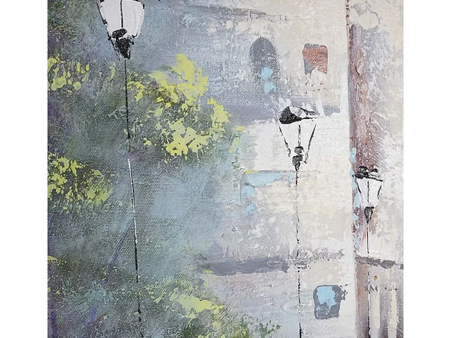 Outlet MCW Pintura al óleo pueblo pintado a mano Multicolor