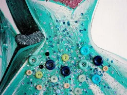 MCW Pintura al óleo Vestidos verdes pintados a mano Multicolor