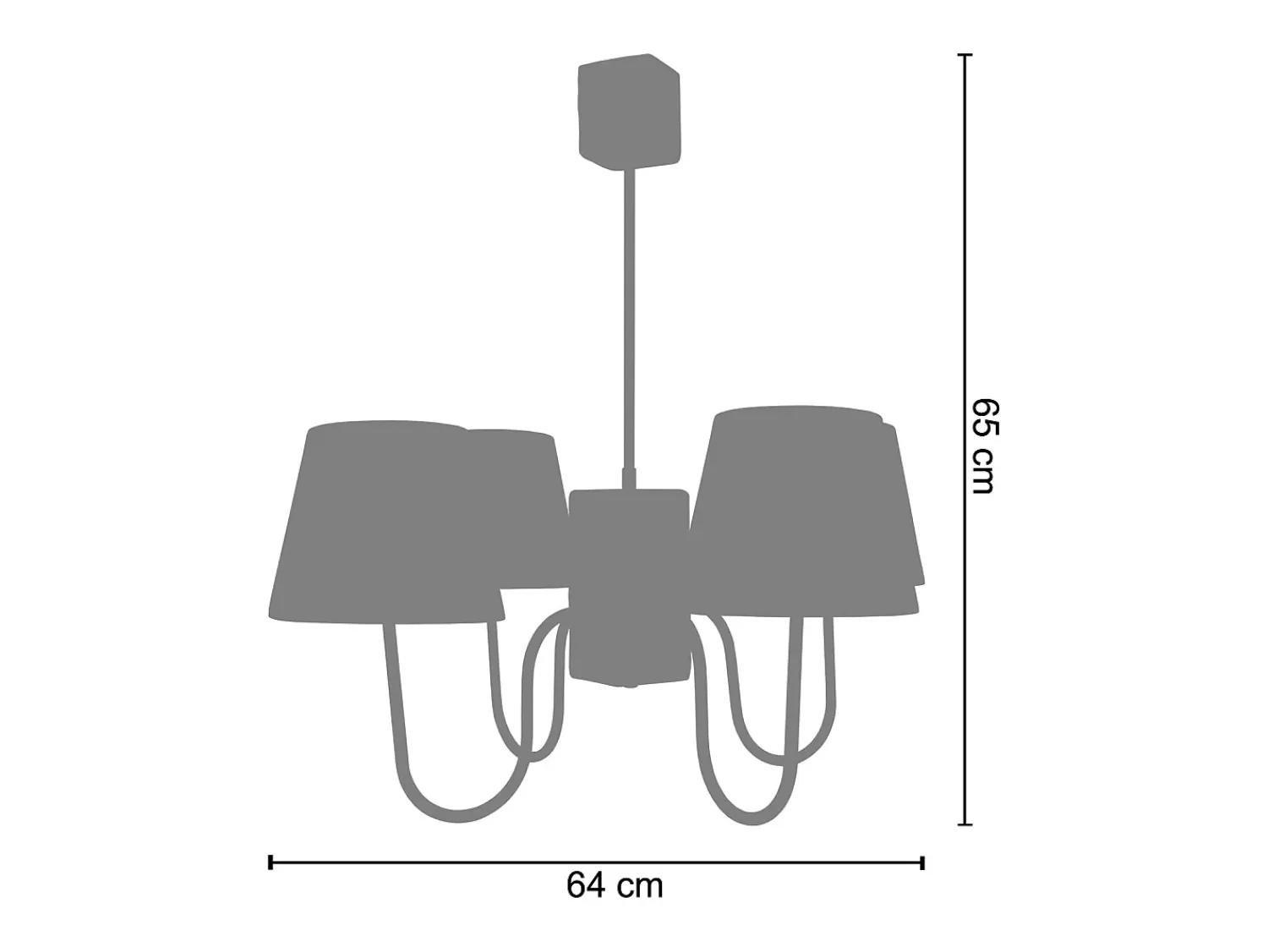 Outlet TOSEL Plafón Araña ,madera,Bronce ,A 65x D64xP64cm Cobrizo