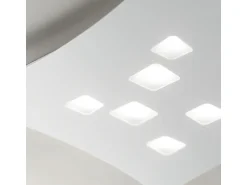 Sale Plafón Isotta moderno 7 luces GX53 - Plafón curvo de metal 62x69cm, diseño geométrico, máx 7x8W, IP20, bombillas excluidas Blanco