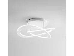 Plafón LED moderno Yara 50W regulable 4000K luz cálida, diseño aro de aluminio blanco 70x17cm, 2400lm, LED integrado IP20